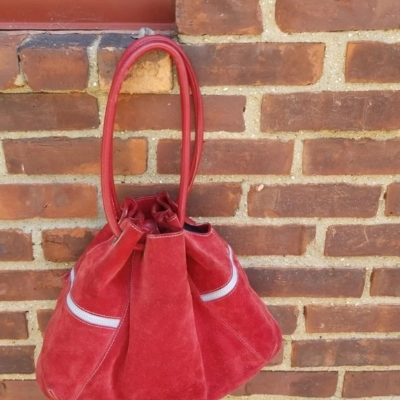 Cole‎ Haan gathered  suede satchel - Picture 2 of 11